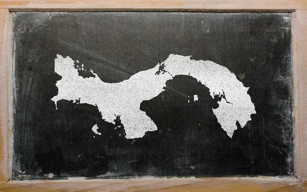 Mapa do esboço do panamá no quadro negro — Fotografia de Stock