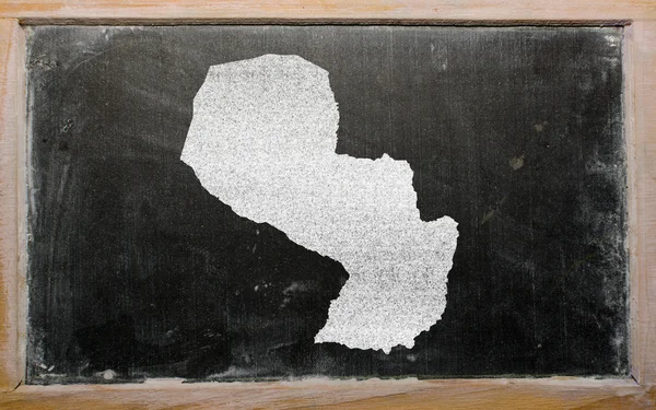Overzicht-kaart van paraguay op blackboard — Stockfoto