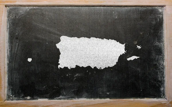Overzicht-kaart van puerto rico op blackboard — Stockfoto
