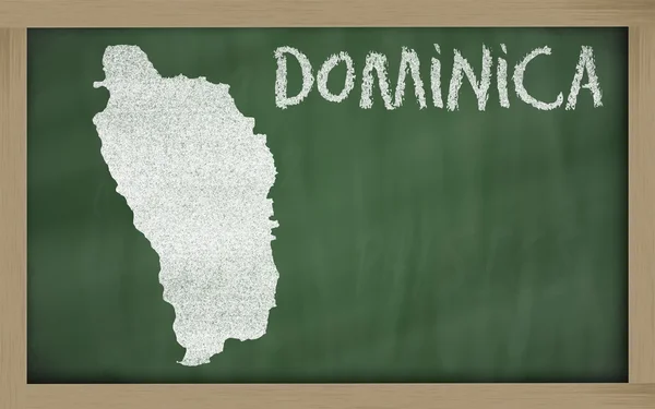 Mapa do esboço de dominica no quadro negro — Fotografia de Stock