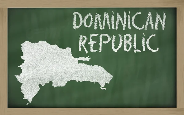Mappa schematica del dominicano sulla lavagna — Foto Stock