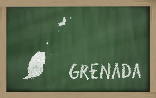 Konturkarta över grenada på blackboard — Stockfoto