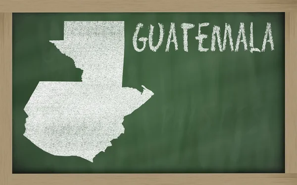 Mapa do esboço de guatemala no quadro negro — Fotografia de Stock