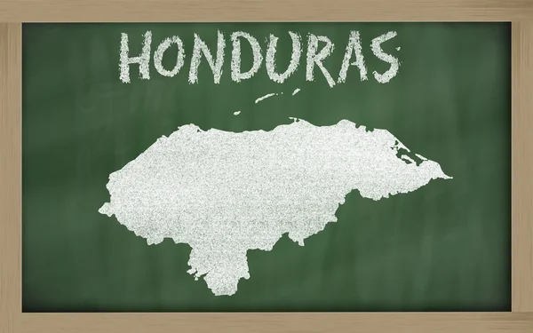 Outline map of honduras on blackboard — Stock Photo, Image