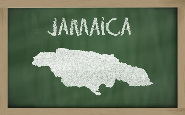 Mapa do esboço de jamaica no quadro negro — Fotografia de Stock