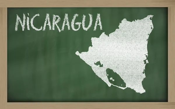 Overzicht-kaart van nicaragua op blackboard — Stockfoto