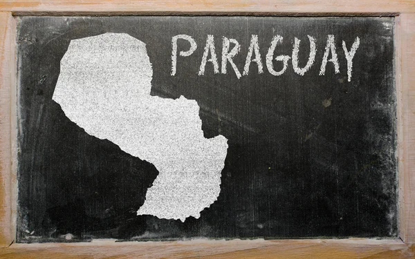 Περίγραμμα της Παραγουάης στο blackboard — Φωτογραφία Αρχείου