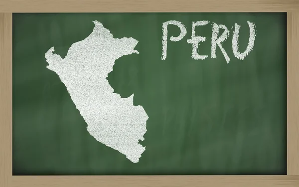 Mapa de contorno de perú en pizarra — Foto de Stock