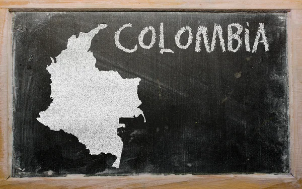 Mapa esquemático de colombia en pizarra —  Fotos de Stock