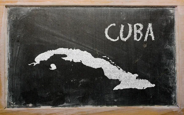 Umrisskarte Kubas auf Tafel — Stockfoto