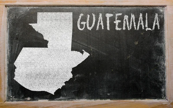 Konturkarta över guatemala på blackboard — Stockfoto