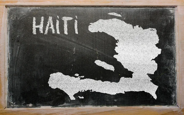 Konturkarta över haiti på blackboard — Stockfoto
