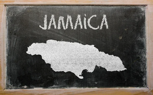 Overzicht-kaart van jamaica op blackboard — Stockfoto