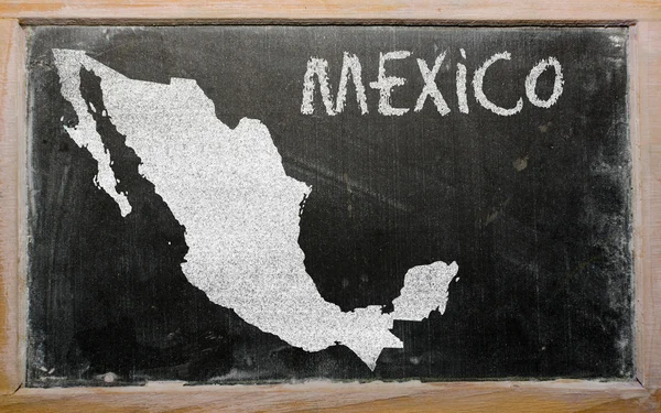 Umrisskarte von Mexiko auf Tafel — Stockfoto