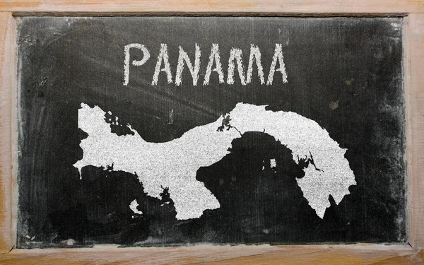 Konturkarta över panama på blackboard — Stockfoto