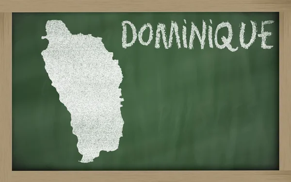 Outline map of dominica on blackboard — Stock Photo, Image