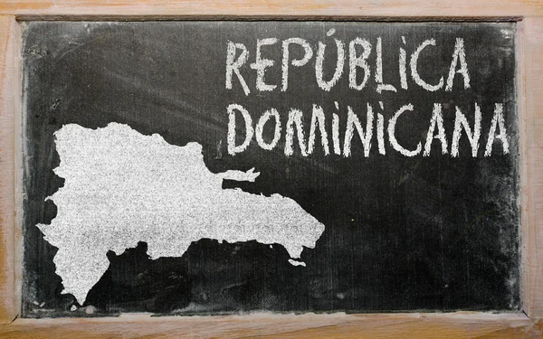 Umrisskarte von Dominikaner auf Tafel — Stockfoto