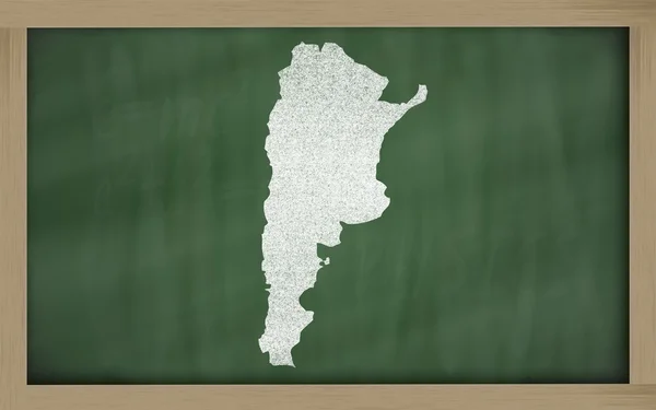 Umrisskarte von Argentinien auf Tafel — Stockfoto