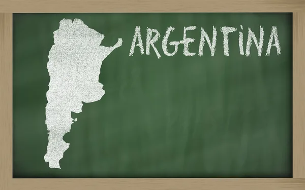 Mapa de contorno de argentina en pizarra —  Fotos de Stock