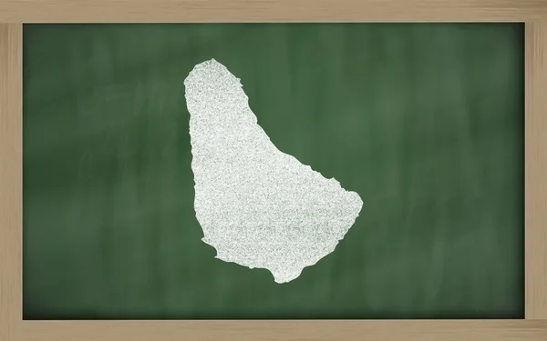 Outline map of barbados on blackboard — Stock Photo, Image