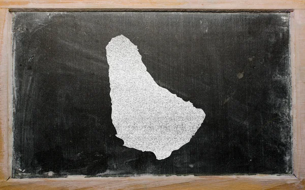 黑板上的巴巴多斯大纲地图 — 图库照片