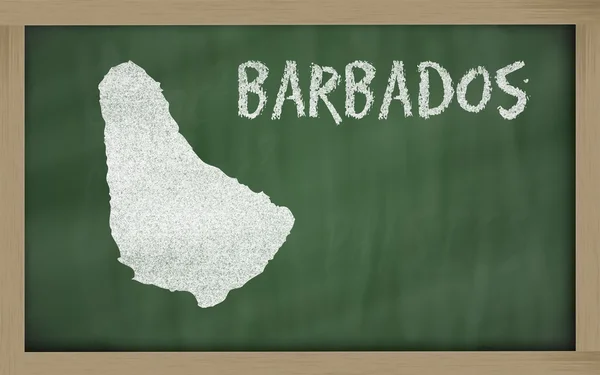 黑板上的巴巴多斯大纲地图 — 图库照片