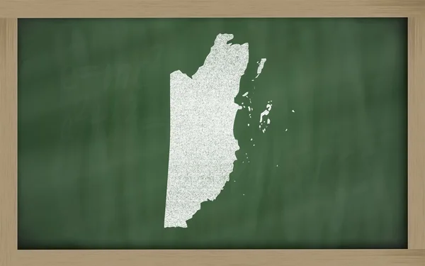 黑板上的伯利兹大纲地图 — 图库照片