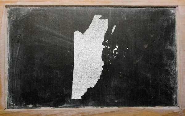 Mapa do contorno de belize no quadro negro — Fotografia de Stock