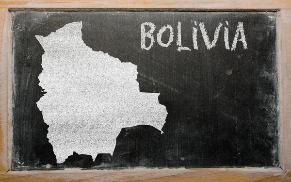 黑板上的玻利维亚大纲地图 — 图库照片