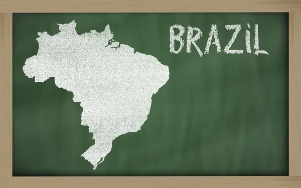 Περίγραμμα της Βραζιλίας σε πίνακα — Φωτογραφία Αρχείου