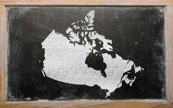 Outline map of canada on blackboard — Stock Photo, Image