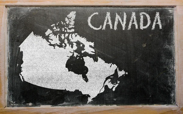 Konturkarta över Kanada på blackboard — Stockfoto