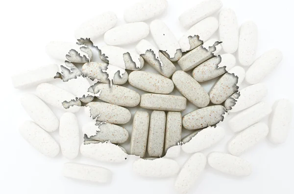 Schema mappa di ghiandaia con pillole sullo sfondo per la salute a — Foto Stock