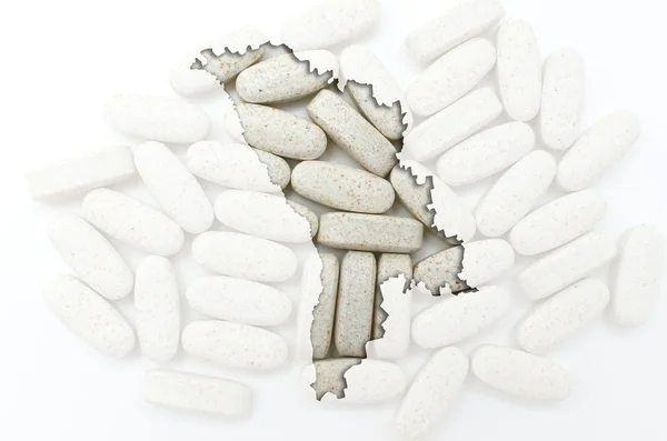 Outline map of netherlands with moldova pills in the background — Stock Photo, Image