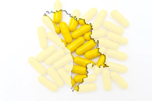 Overzicht kaart van Nederland met Moldavië pillen op de achtergrond — Stockfoto