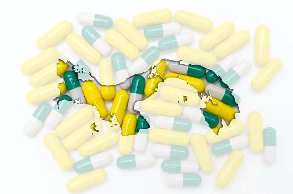 Schéma carte de panama avec des pilules en arrière-plan pour la santé et — Photo