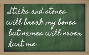 Expression - Sticks and stones will break my bones but names wi clipart