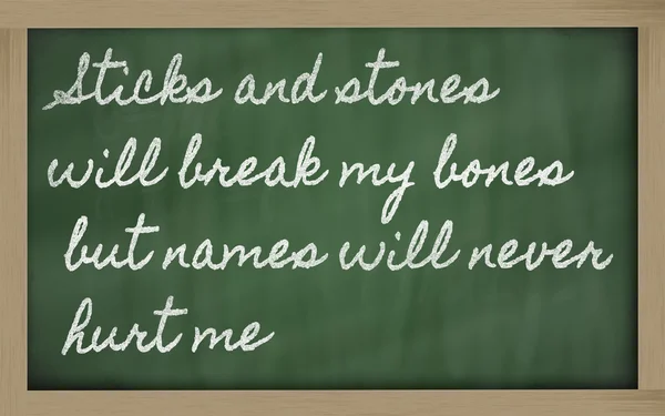 Expression - Sticks and stones will break my bones but names wi — Stock Photo, Image