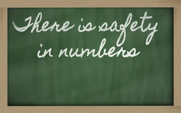 Expression - There is safety in numbers - written on a school b — Stock Photo, Image