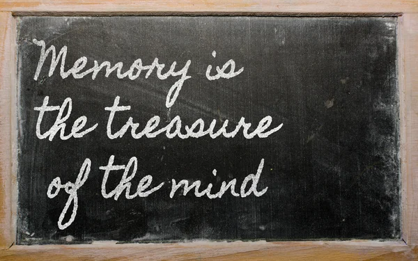 Ausdruck - Erinnerung ist der Schatz des Geistes - geschrieben auf einem — Stockfoto