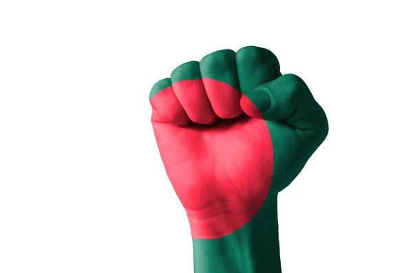 Poing peint aux couleurs du drapeau du bangladesh — Photo