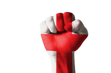 Fist painted in colors of england flag clipart