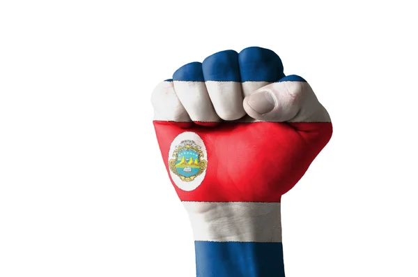 Кулак, раскрашенный в цвета флага Коста Рика — стоковое фото