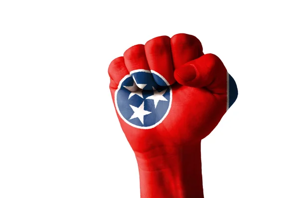 米国テネシー州の旗の色で塗られて拳 — ストック写真