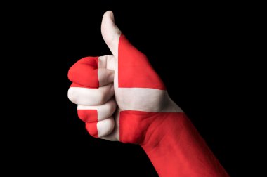 Danimarka ulusal bayrak başparmak yukarı hareketi mükemmellik ve achiev için