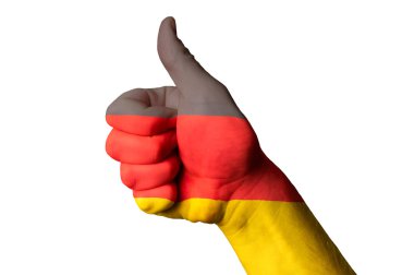 Germany national flag thumb up gesture for excellence and achiev