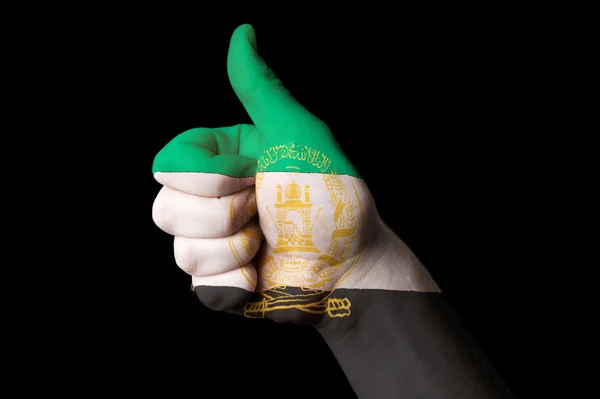 Afghánistán národní vlajka s prstem gesto pro dokonalost a ac — Stock fotografie