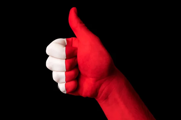 Bahrain national flag thumb up gesture for excellence and achiev — Stock Photo, Image