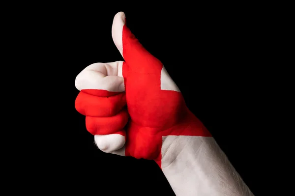 England national flag thumb up gesture for excellence and achiev — Stock Photo, Image