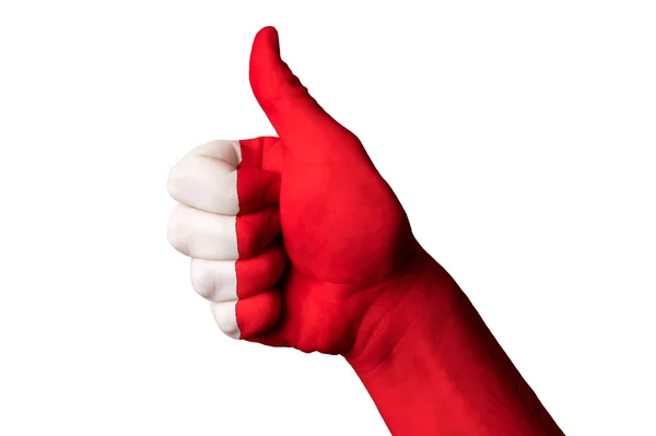 巴林国旗拇指向上为追求卓越和下属的姿态 — 图库照片
